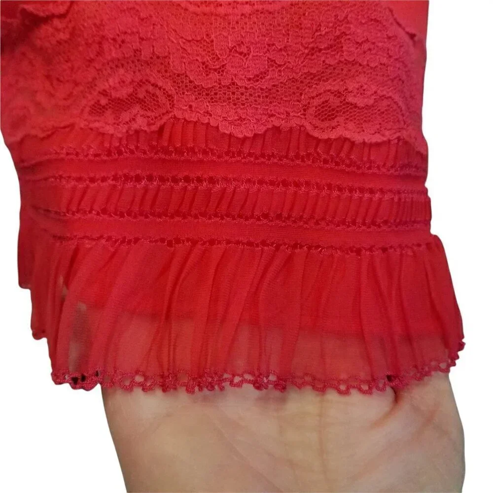 Vtg 50s Philmaid red full slip dress - Picture 6 of 8